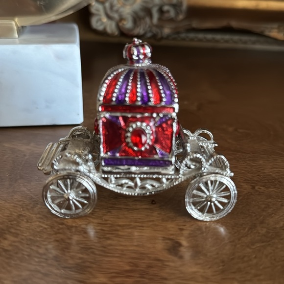 👑JAS CLOCK MINIATURE CARRIAGE ON WHEELS - Picture 3 of 9
